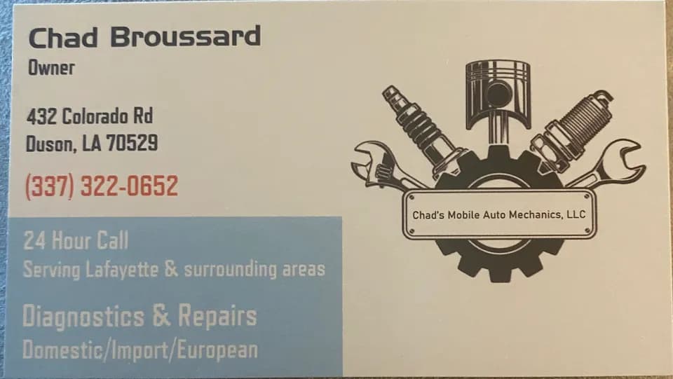 Chads Mobile Auto Mechanics LLC in Duson, LA
